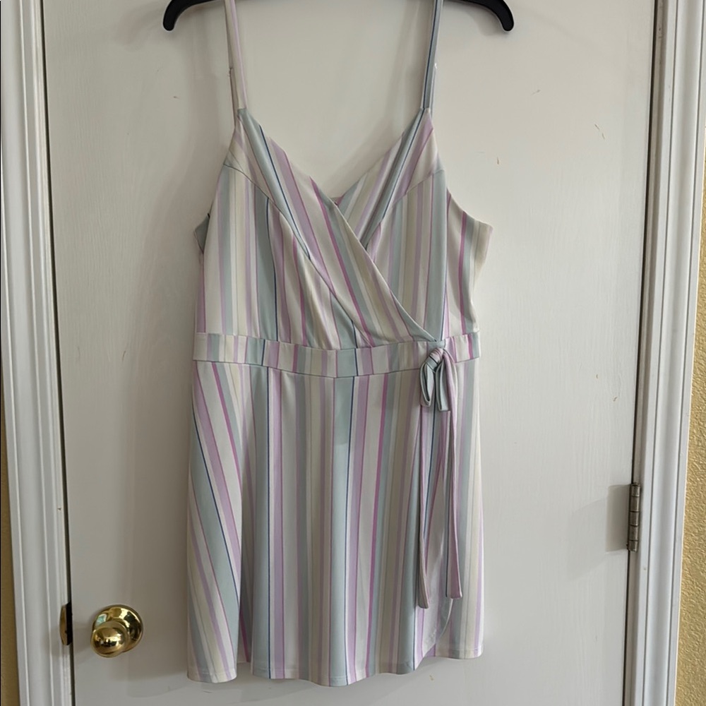 Candie's Striped Pastel Mini Wrap Dress/Skort - Size XL